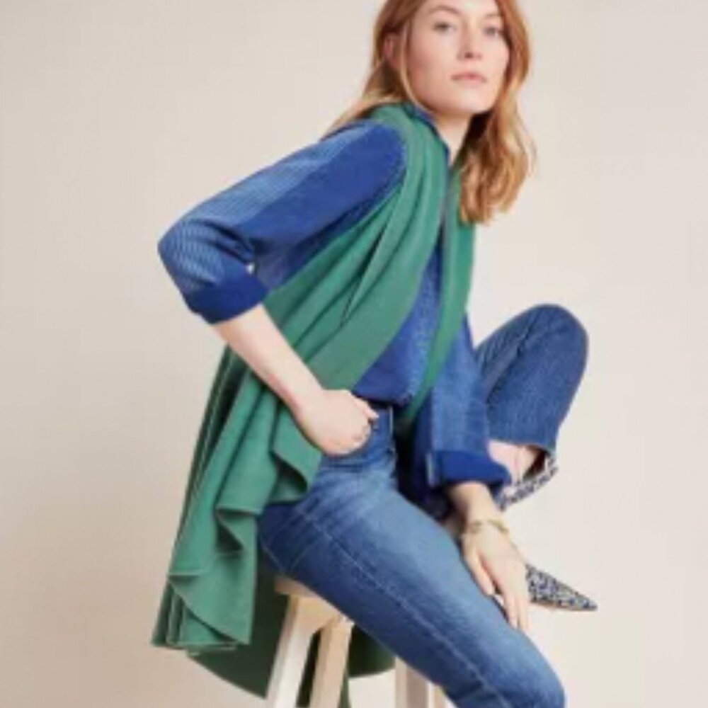 Owen Cozy Vest, Anthropologie, Green, One size